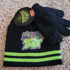Teenage Mutant Ninja Turtles toque and mini glove set, kid, nwt